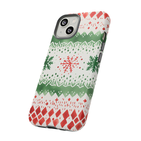 Watercolor Christmas Knitting - Impact Resistant Phone Case
